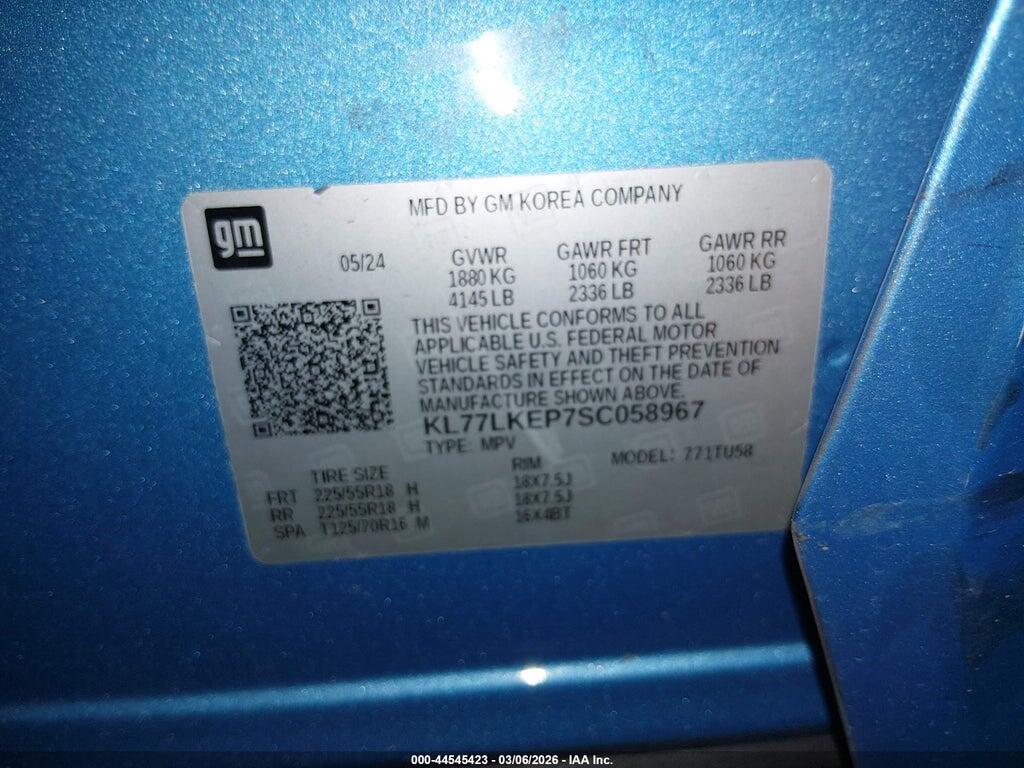 KL77LKEP7SC058967 2025 CHEVROLET TRAX photo no. 9