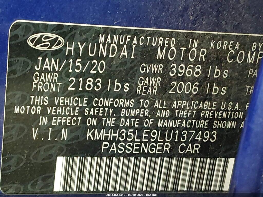 KMHH35LE9LU137493 2020 HYUNDAI ELANTRA GT photo no. 9