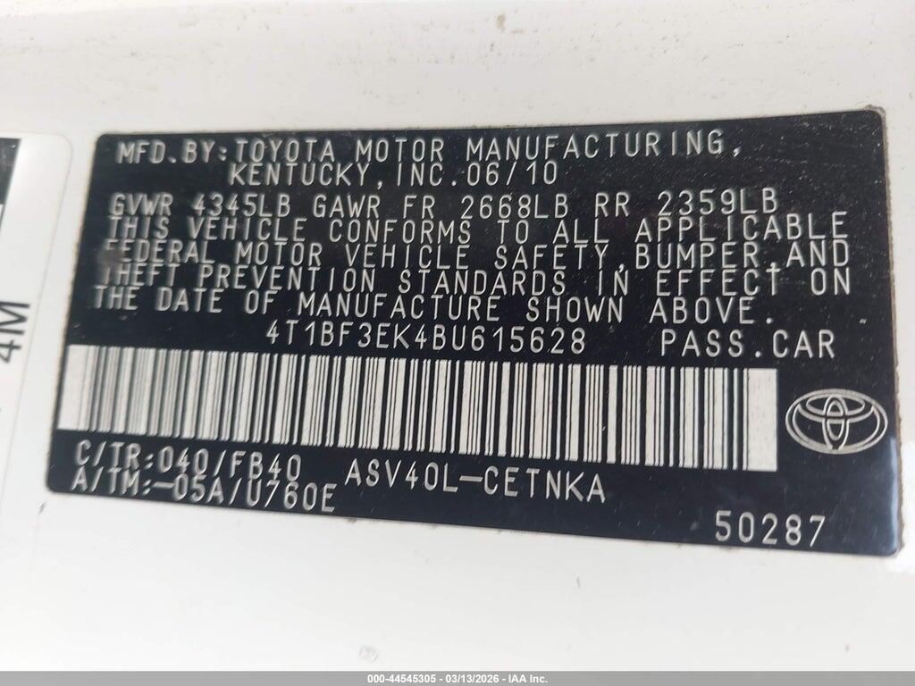 4T1BF3EK4BU615628 2011 TOYOTA CAMRY photo no. 9