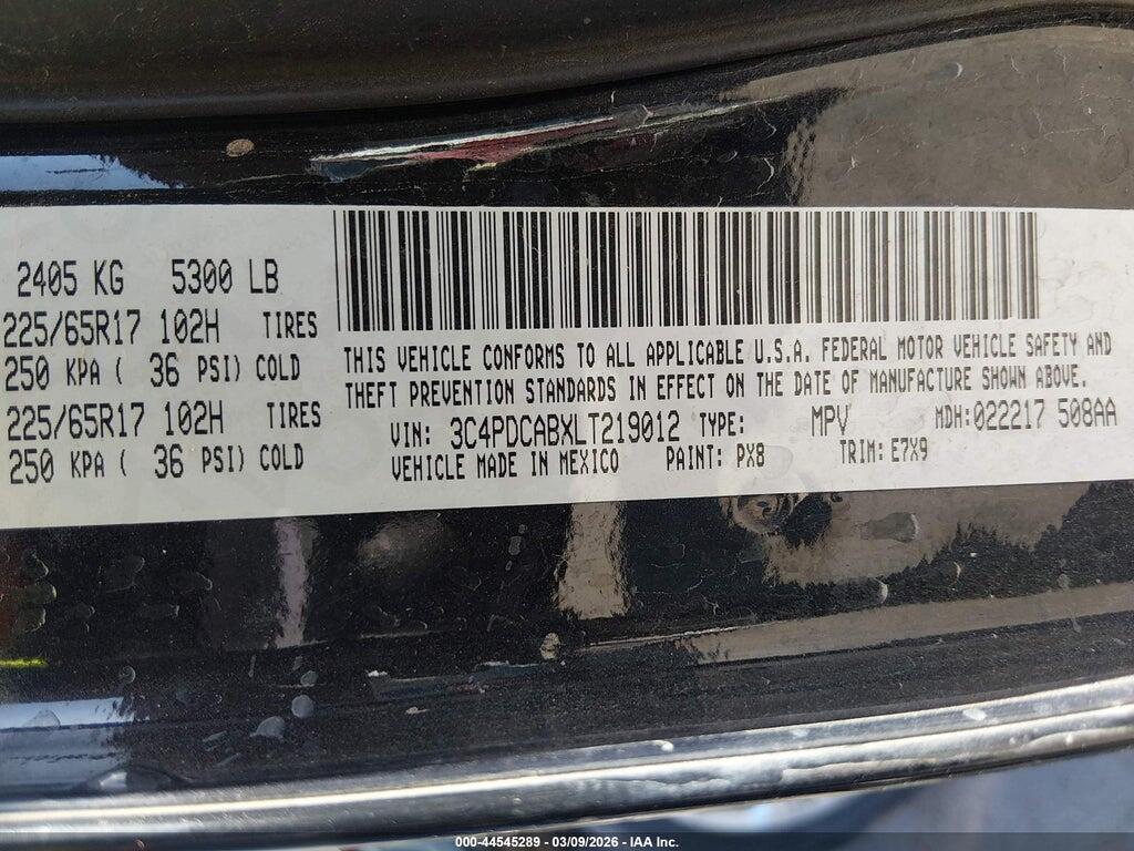 3C4PDCABXLT219012 2020 DODGE JOURNEY photo no. 9