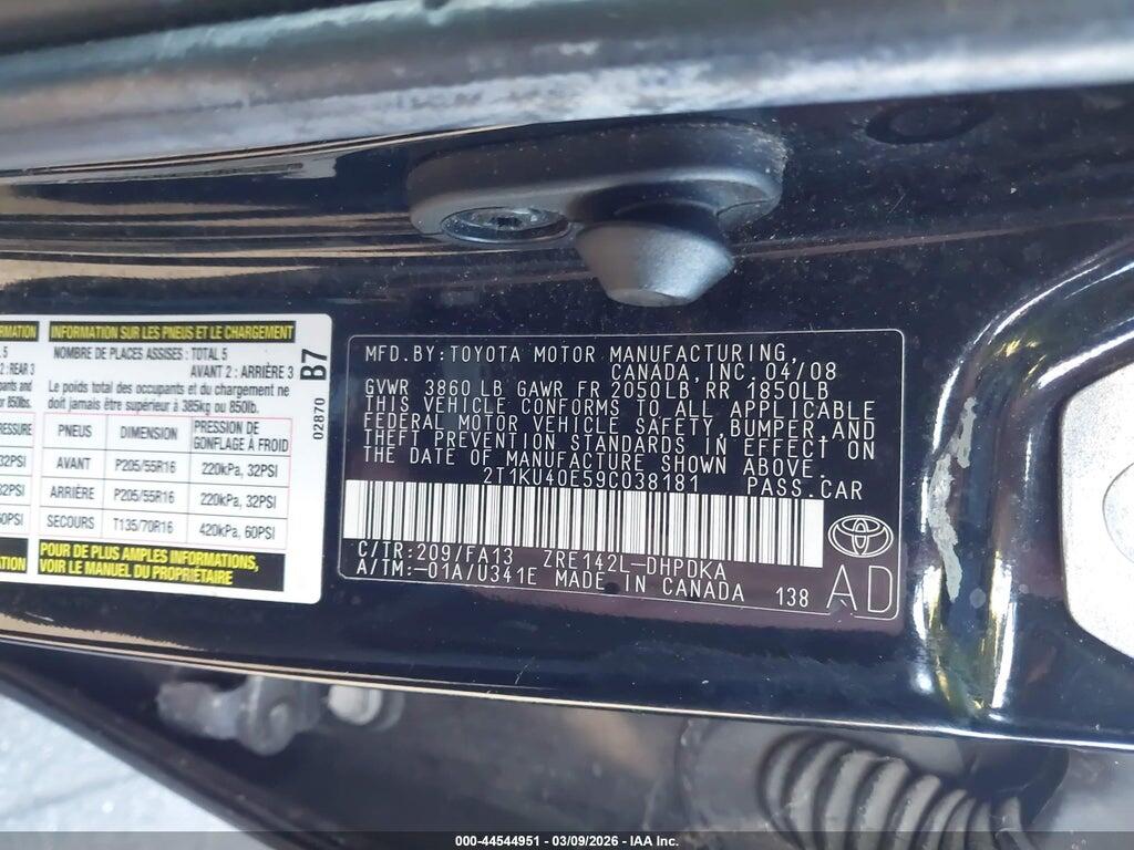 2T1KU40E59C038181 2009 TOYOTA MATRIX photo no. 9