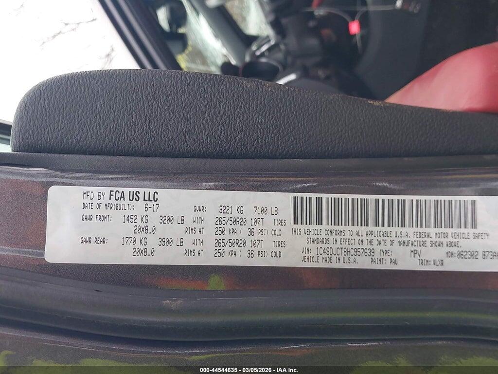 1C4SDJCT8HC957639 2017 DODGE DURANGO photo no. 9
