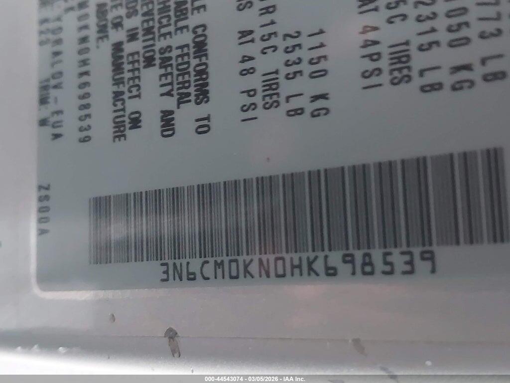 3N6CM0KN0HK698539 2017 NISSAN NV200 photo no. 9