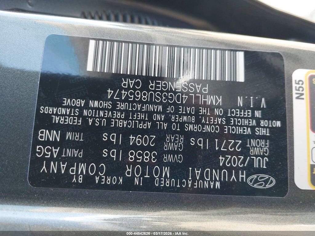 KMHLL4DG3SU865474 2025 HYUNDAI ELANTRA photo no. 9