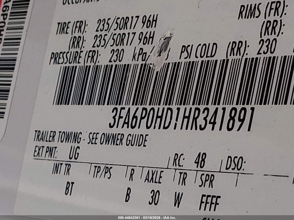 3FA6P0HD1HR341891 2017 FORD FUSION photo no. 9