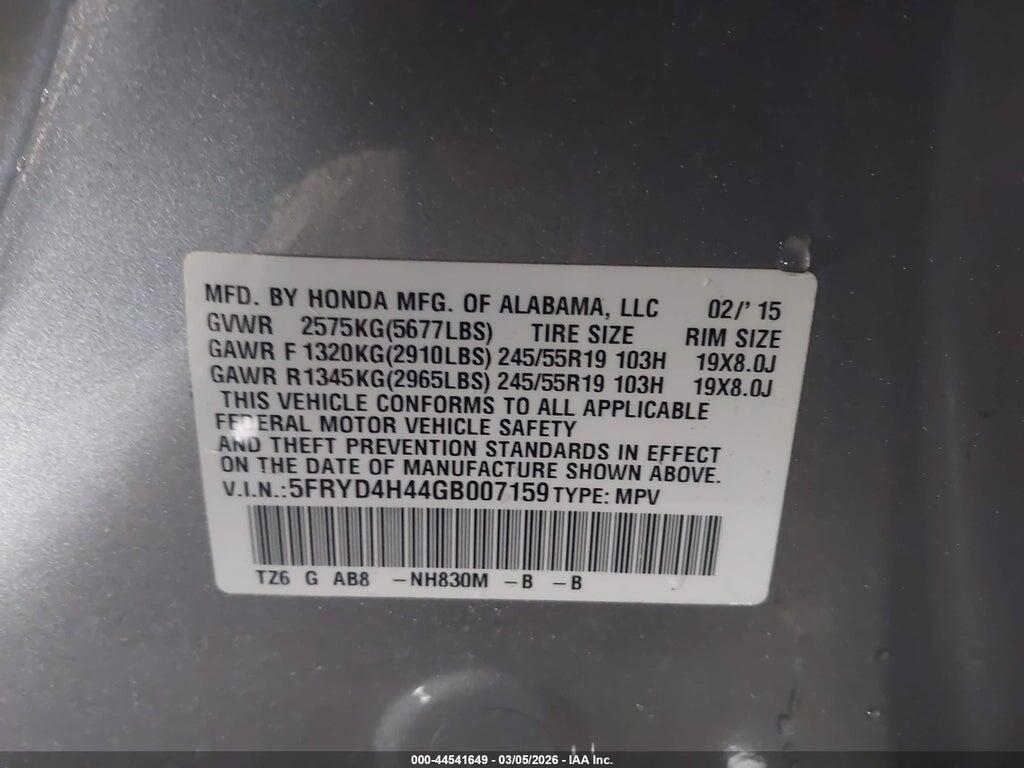 5FRYD4H44GB007159 2016 ACURA MDX photo no. 9