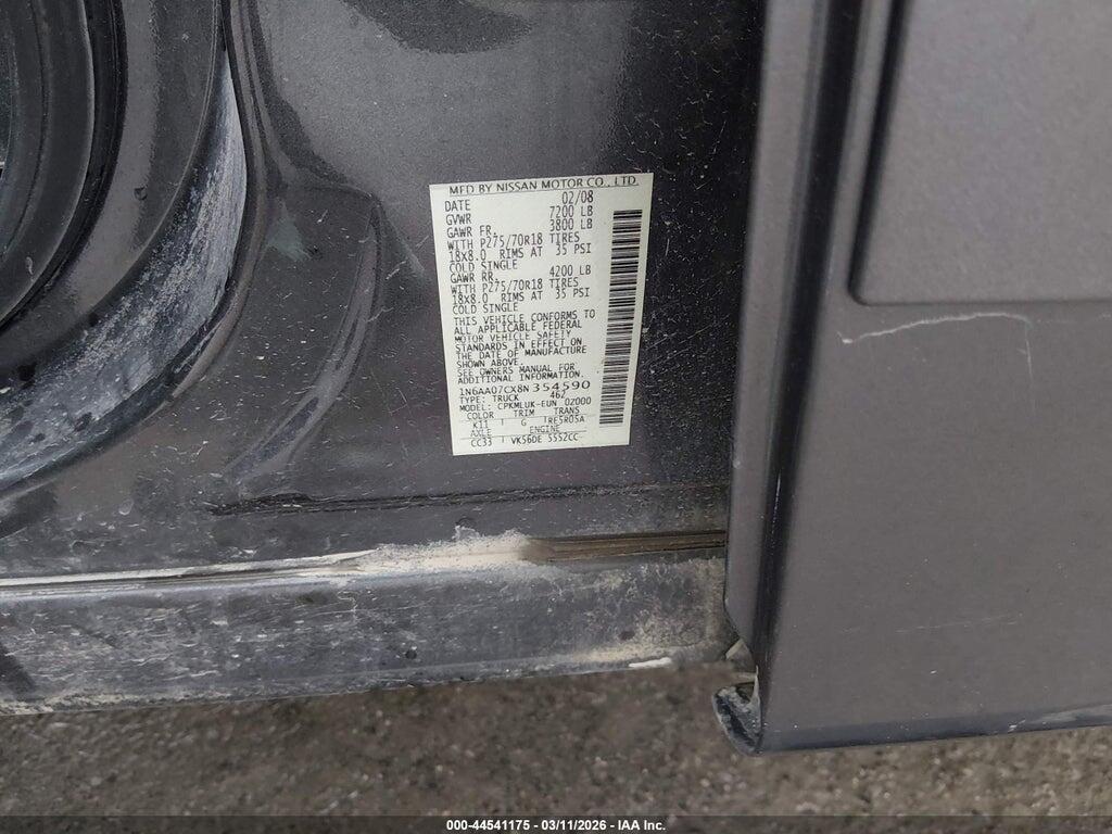 1N6AA07CX8N354590 2008 NISSAN TITAN photo no. 9
