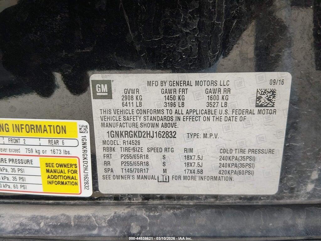 1GNKRGKD2HJ162832 2017 CHEVROLET TRAVERSE photo no. 9