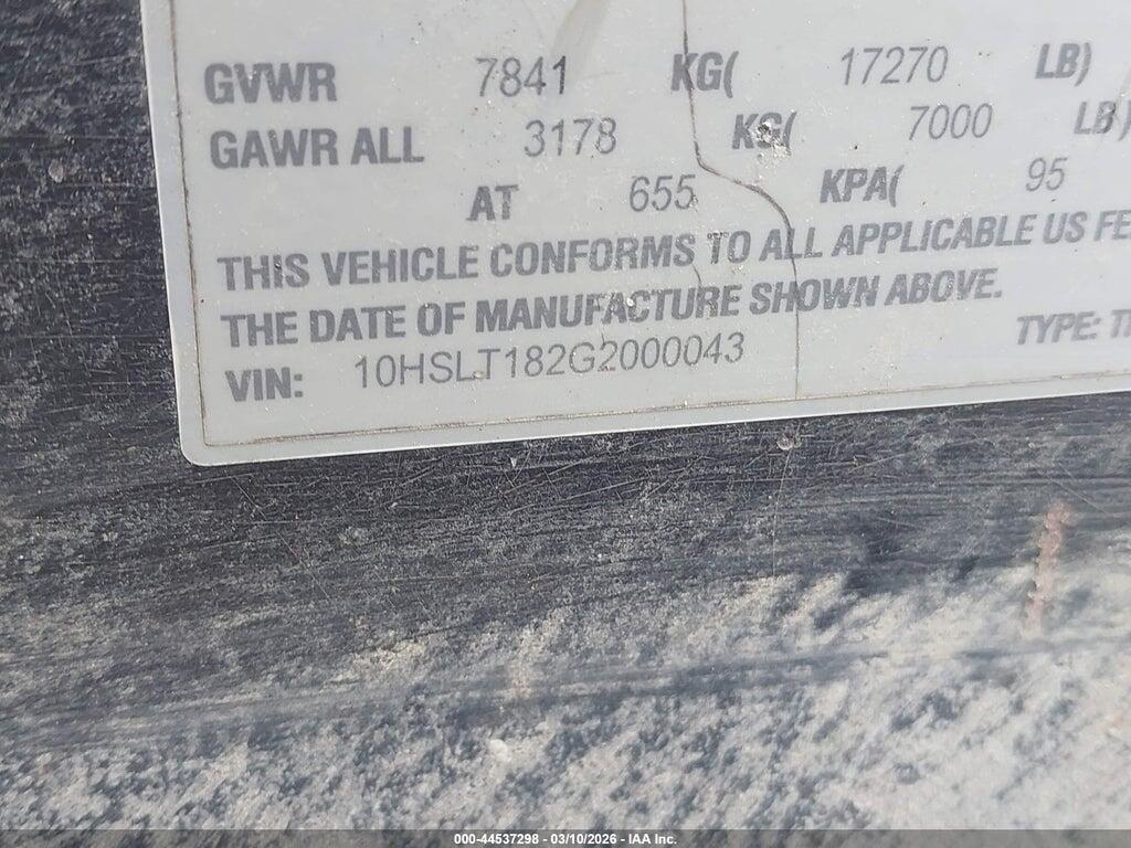 10HSLT182G2000043 2016 HUDSON FLAT BED TRAILER photo no. 9