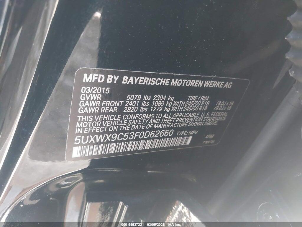 5UXWX9C53F0D62660 2015 BMW X3 photo no. 9