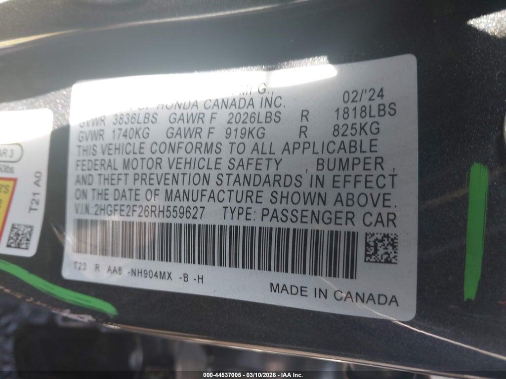 2HGFE2F26RH559627 2024 HONDA CIVIC photo no. 9