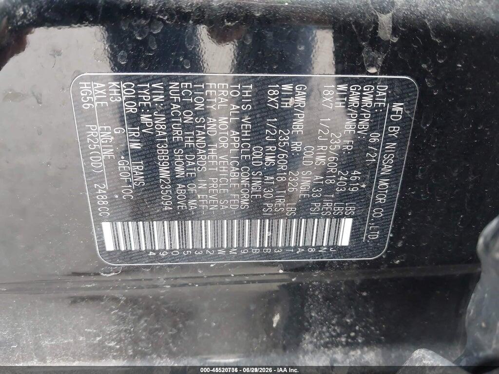 JN8AT3BB9MW235094 2021 NISSAN ROGUE photo no. 9