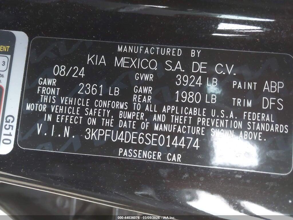3KPFU4DE6SE014474 2025 KIA K4 photo no. 9