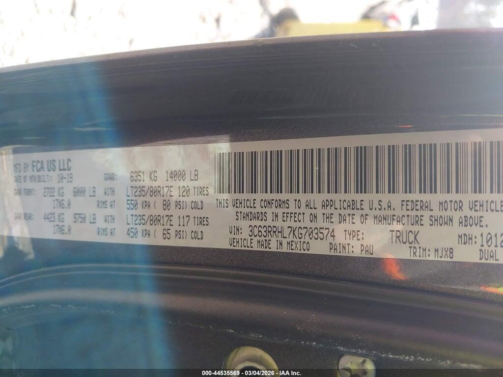 3C63RRHL7KG703574 2019 RAM 3500 photo no. 8