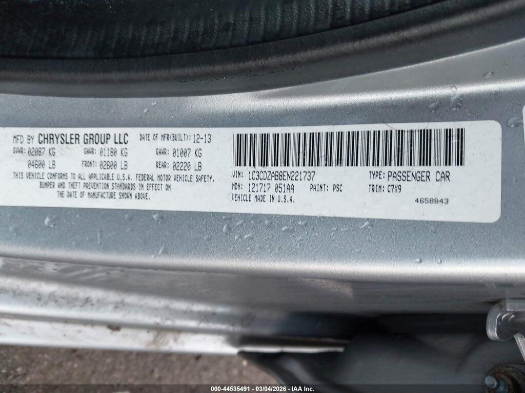 1C3CDZAB8EN221737 2014 DODGE AVENGER photo no. 9