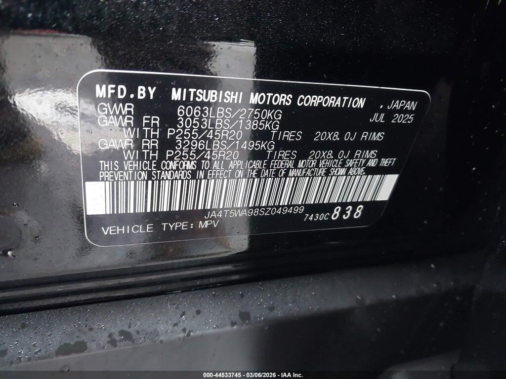 JA4T5WA98SZ049499 2025 MITSUBISHI OUTLANDER PHEV photo no. 9