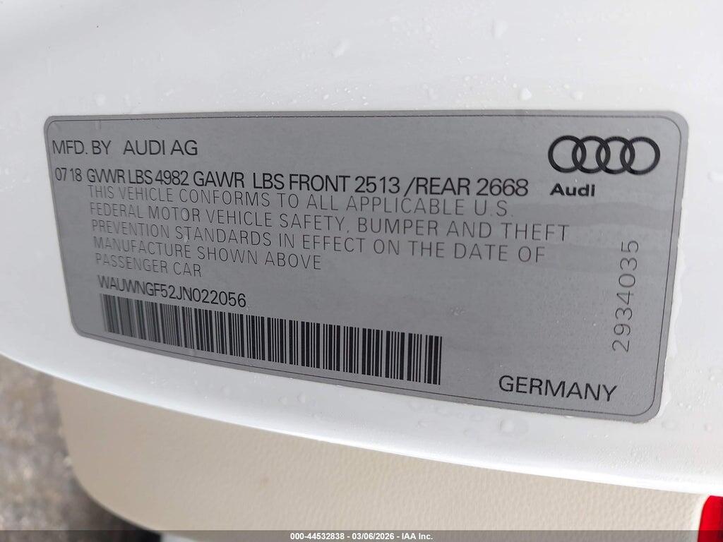 WAUWNGF52JN022056 2018 AUDI A5 photo no. 9