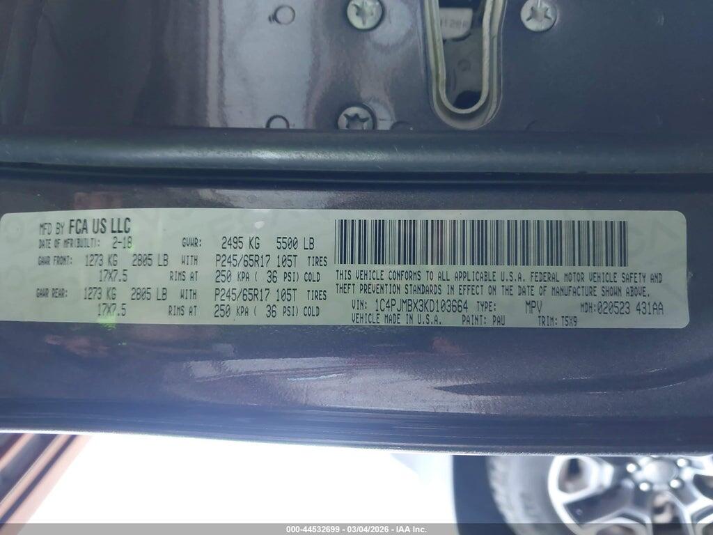 1C4PJMBX3KD103664 2019 JEEP CHEROKEE photo no. 9