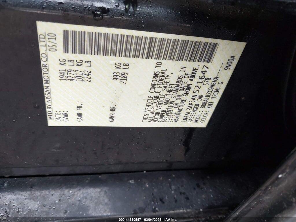 1N4AL2AP5AN521647 2010 NISSAN ALTIMA photo no. 9