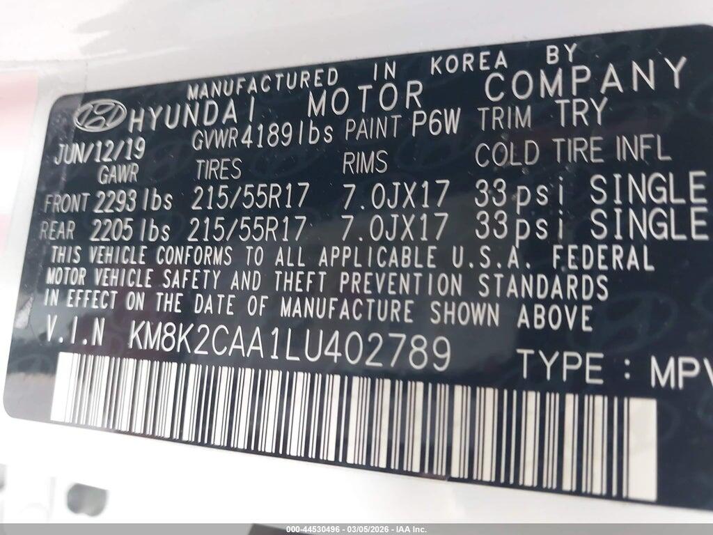 KM8K2CAA1LU402789 2020 HYUNDAI KONA photo no. 9