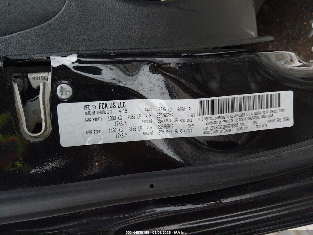 2C4RDGEG8KR676005 2019 DODGE GRAND CARAVAN photo no. 9