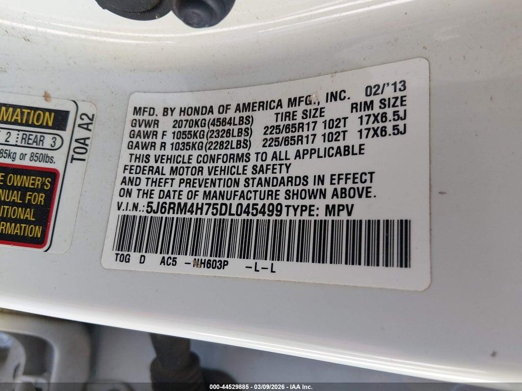 5J6RM4H75DL045499 2013 HONDA CR-V photo no. 9