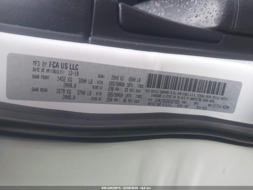 1C4RJFBG2KC627933 2019 JEEP GRAND CHEROKEE photo no. 9