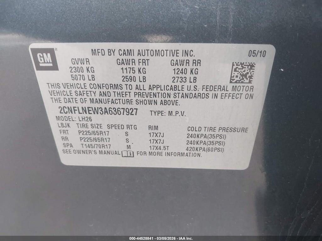 2CNFLNEW3A6367927 2010 CHEVROLET EQUINOX photo no. 9