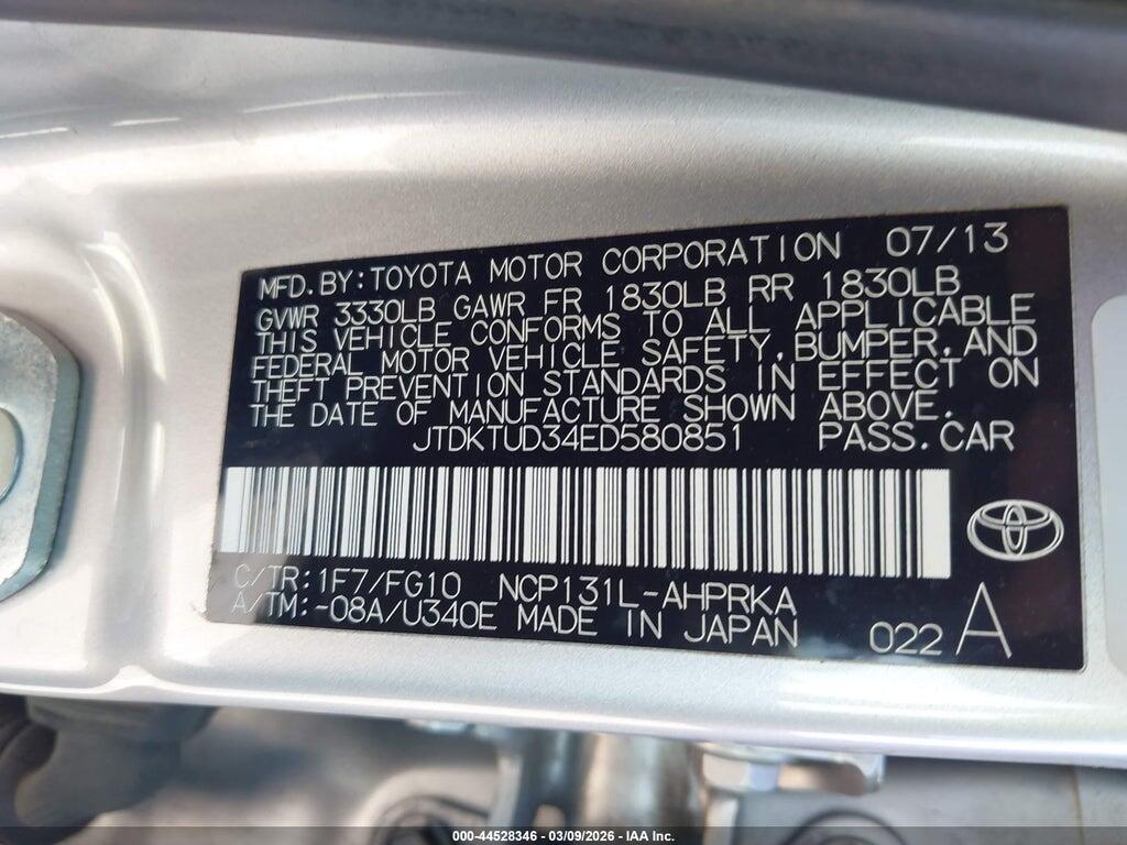 JTDKTUD34ED580851 2014 TOYOTA YARIS photo no. 9