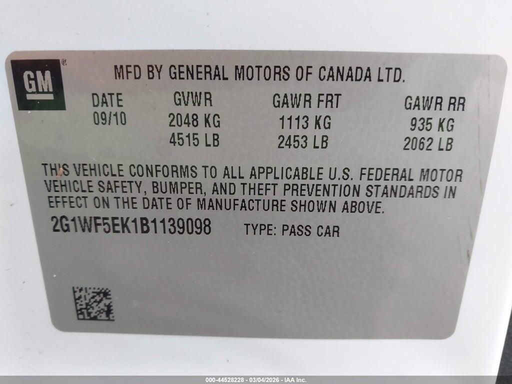 2G1WF5EK1B1139098 2011 CHEVROLET IMPALA photo no. 9