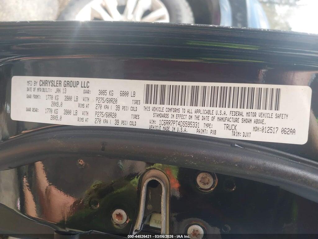 1C6RR7PT4DS595331 2013 RAM 1500 photo no. 9