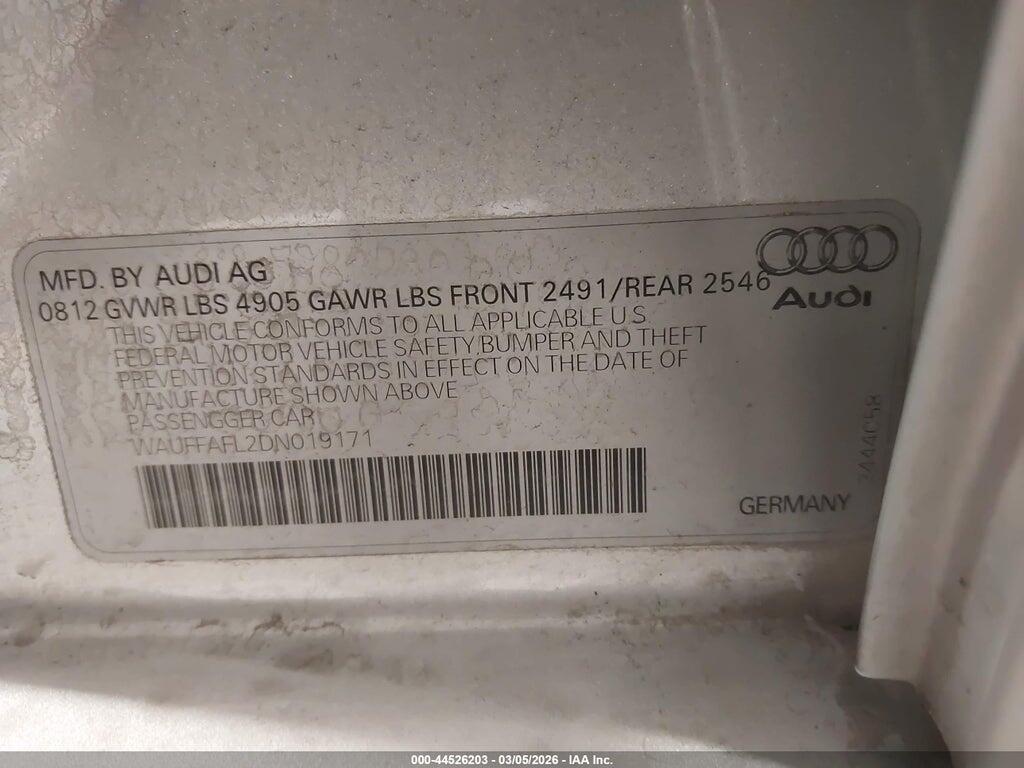 WAUFFAFL2DN019171 2013 AUDI A4 photo no. 9