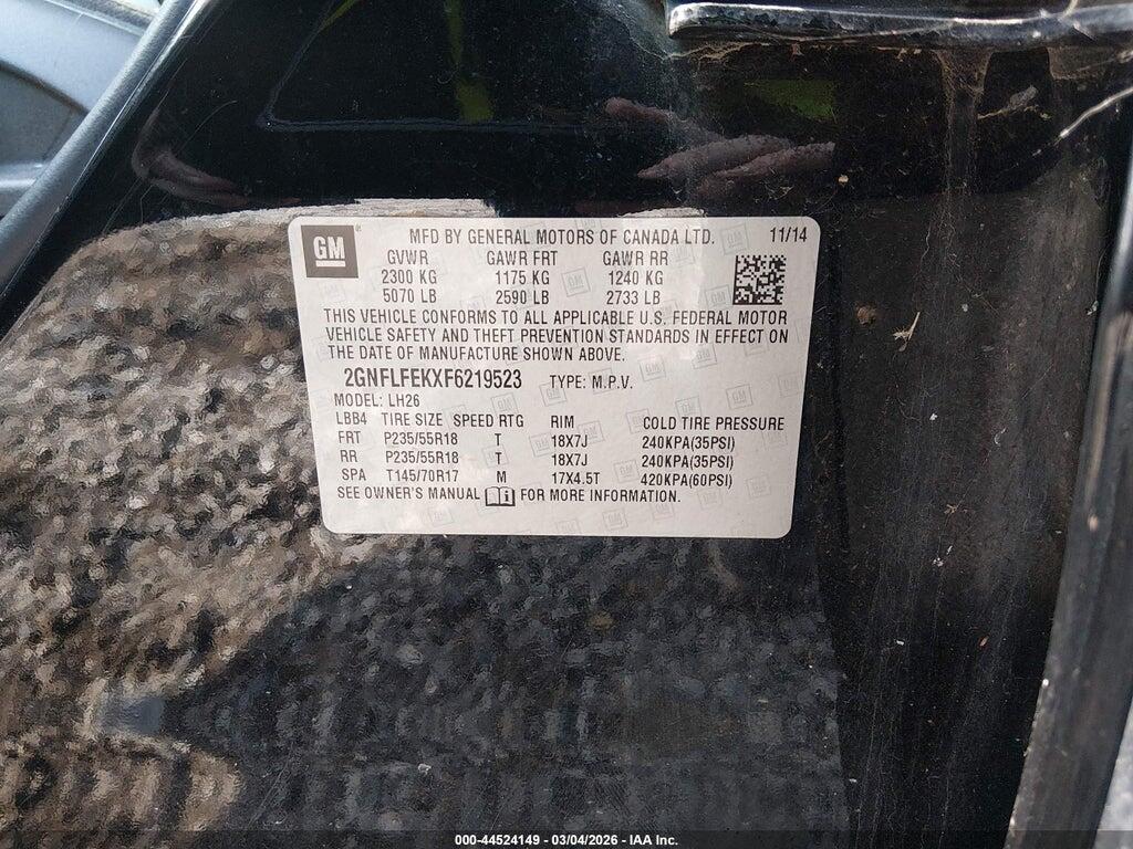 2GNFLFEKXF6219523 2015 CHEVROLET EQUINOX photo no. 9