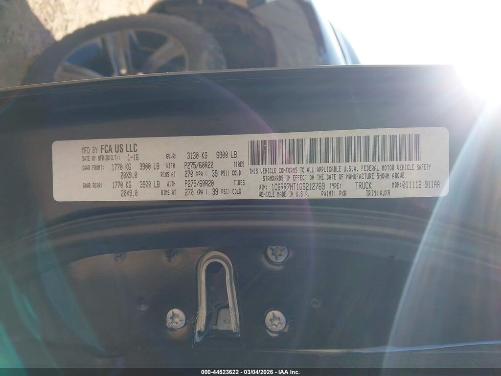 1C6RR7HT1GS212769 2016 RAM 1500 photo no. 9