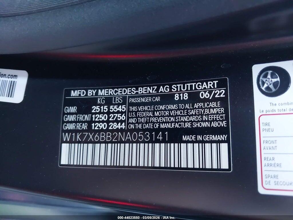W1K7X6BB2NA053141 2022 MERCEDES-BENZ AMG GT 53 4-DOOR COUPE photo no. 9