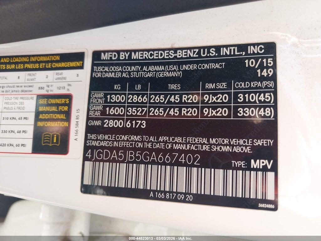 4JGDA5JB5GA667402 2016 MERCEDES-BENZ GLE 350 photo no. 9