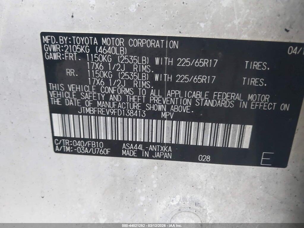 JTMBFREV9FD138413 2015 TOYOTA RAV4 photo no. 9