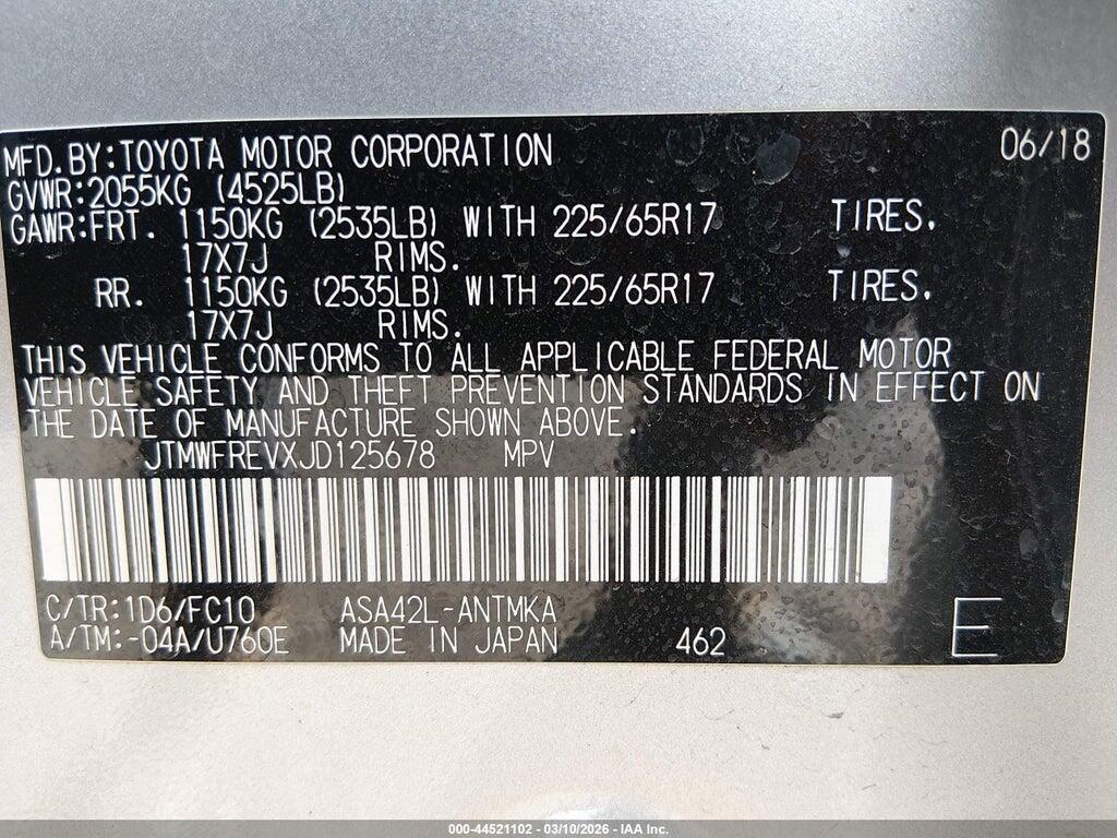 JTMWFREVXJD125678 2018 TOYOTA RAV4 photo no. 9