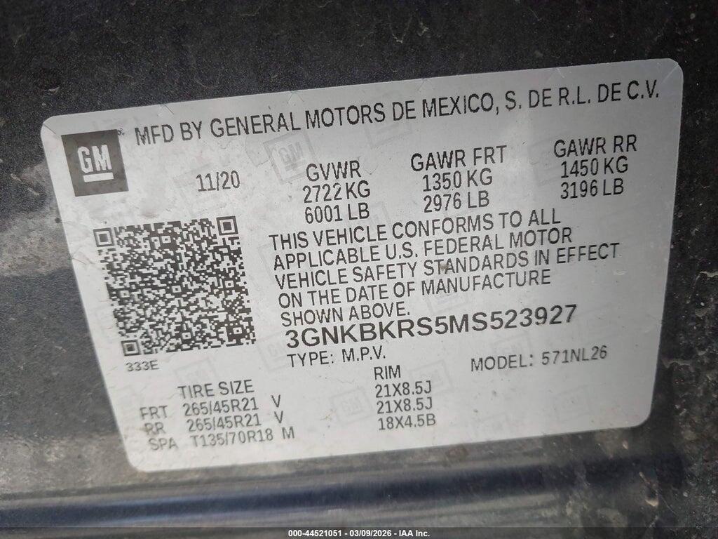 3GNKBKRS5MS523927 2021 CHEVROLET BLAZER photo no. 9