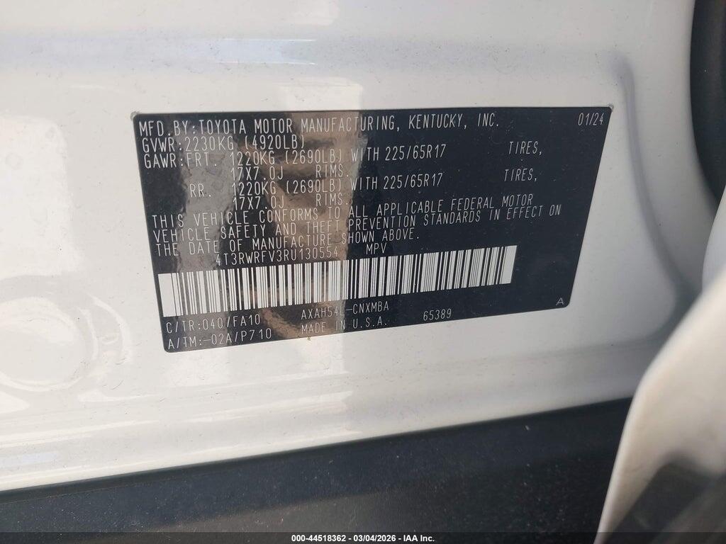4T3RWRFV3RU130554 2024 TOYOTA RAV4 HYBRID photo no. 9
