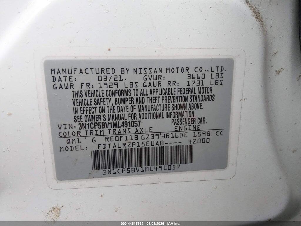 3N1CP5BV1ML491057 2021 NISSAN KICKS photo no. 9