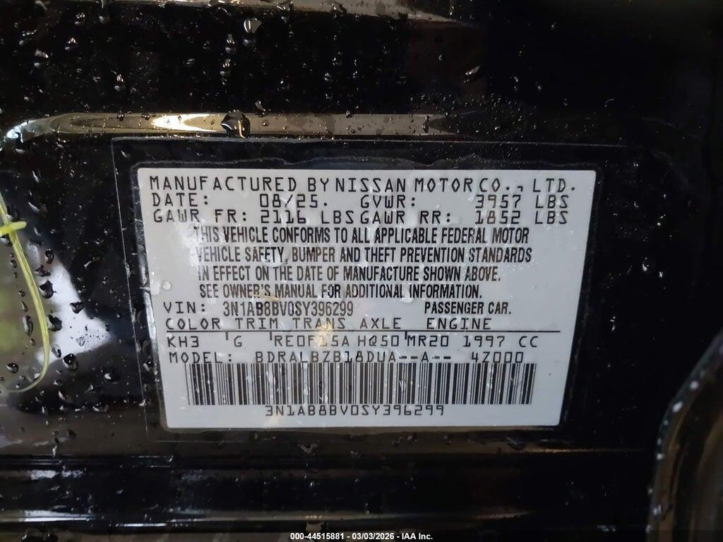 3N1AB8BV0SY396299 2025 NISSAN SENTRA photo no. 9