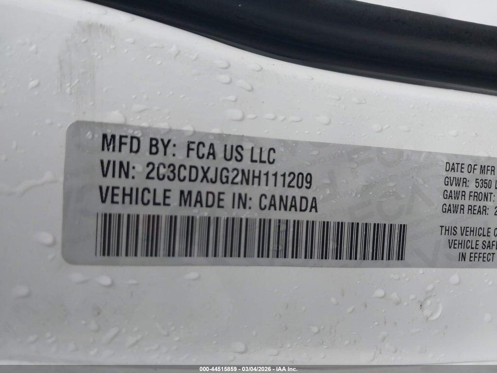 2C3CDXJG2NH111209 2022 DODGE CHARGER photo no. 9