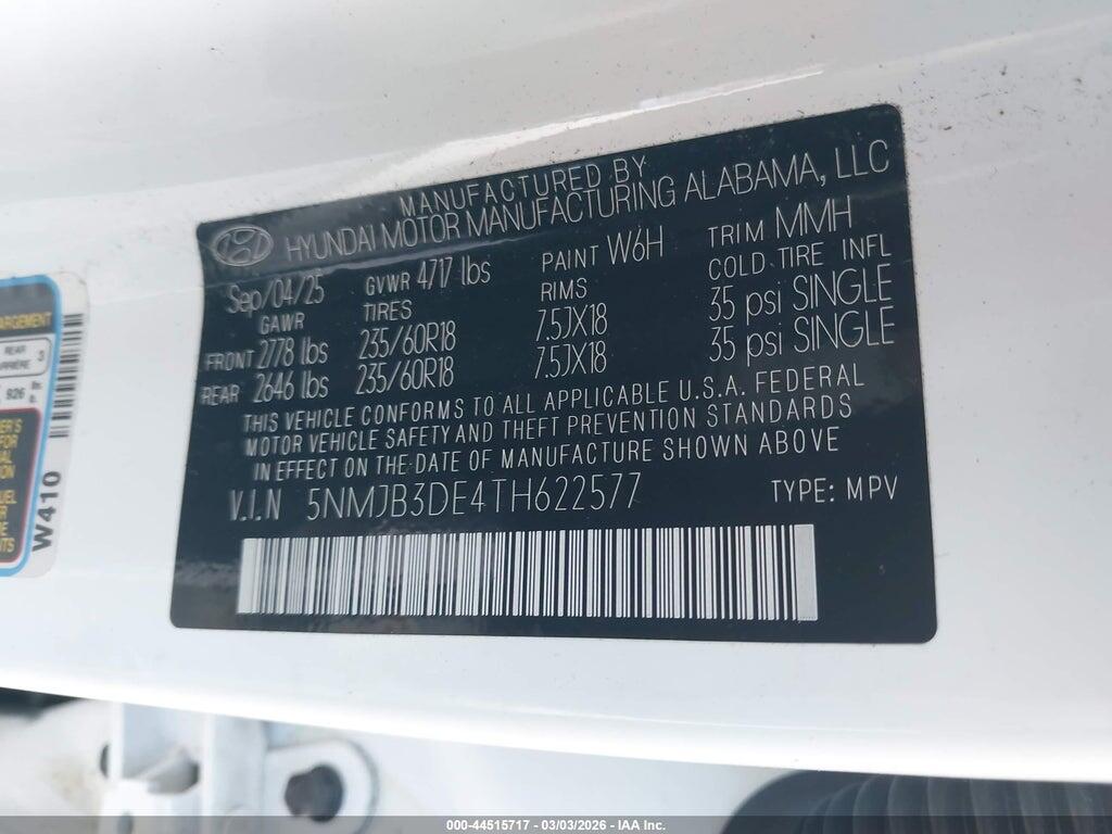 5NMJB3DE4TH622577 2026 HYUNDAI TUCSON photo no. 9