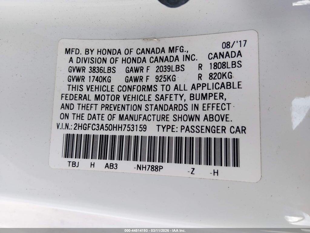 2HGFC3A50HH753159 2017 HONDA CIVIC photo no. 9