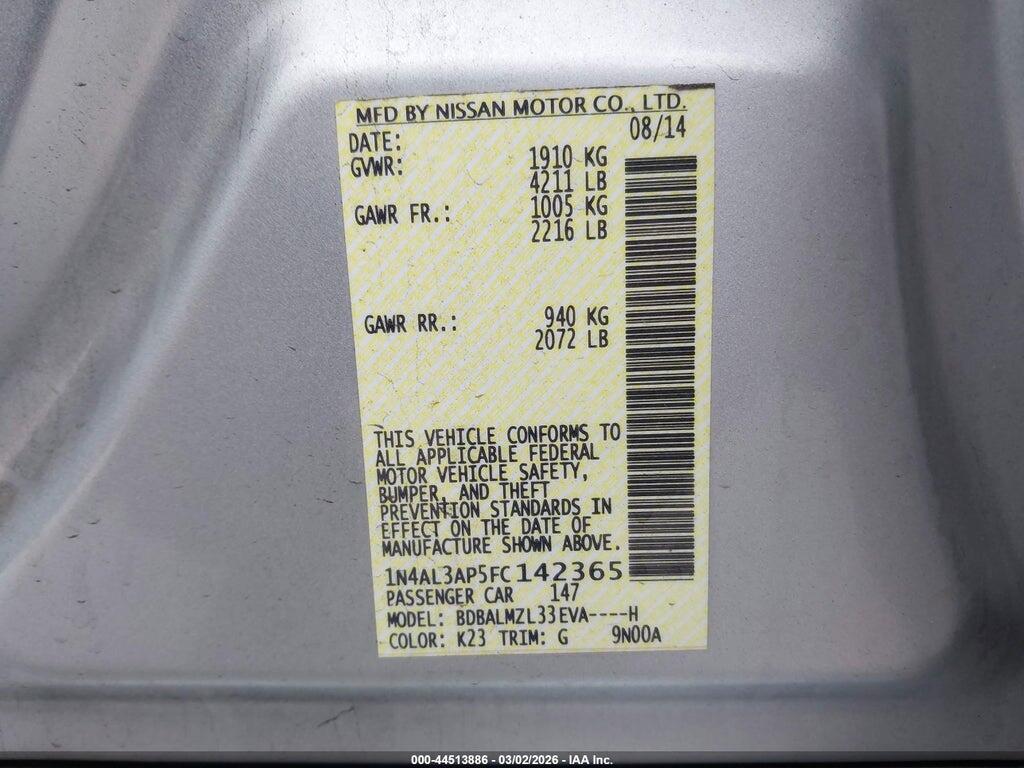 1N4AL3AP5FC142365 2015 NISSAN ALTIMA photo no. 9