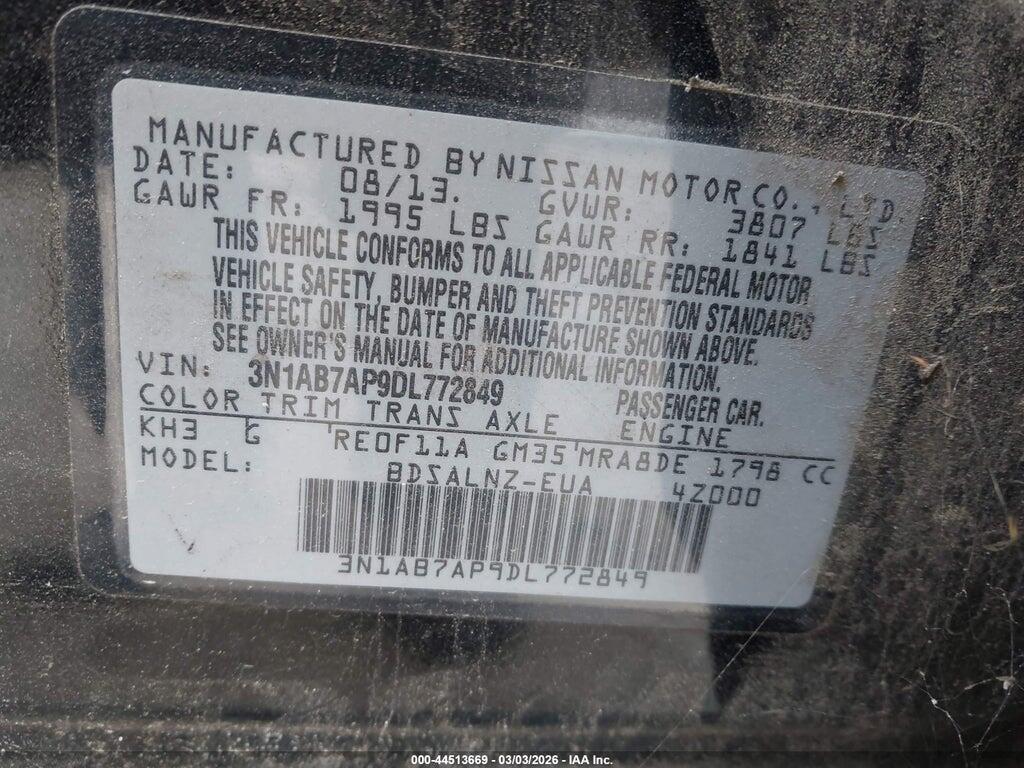 3N1AB7AP9DL772849 2013 NISSAN SENTRA photo no. 9