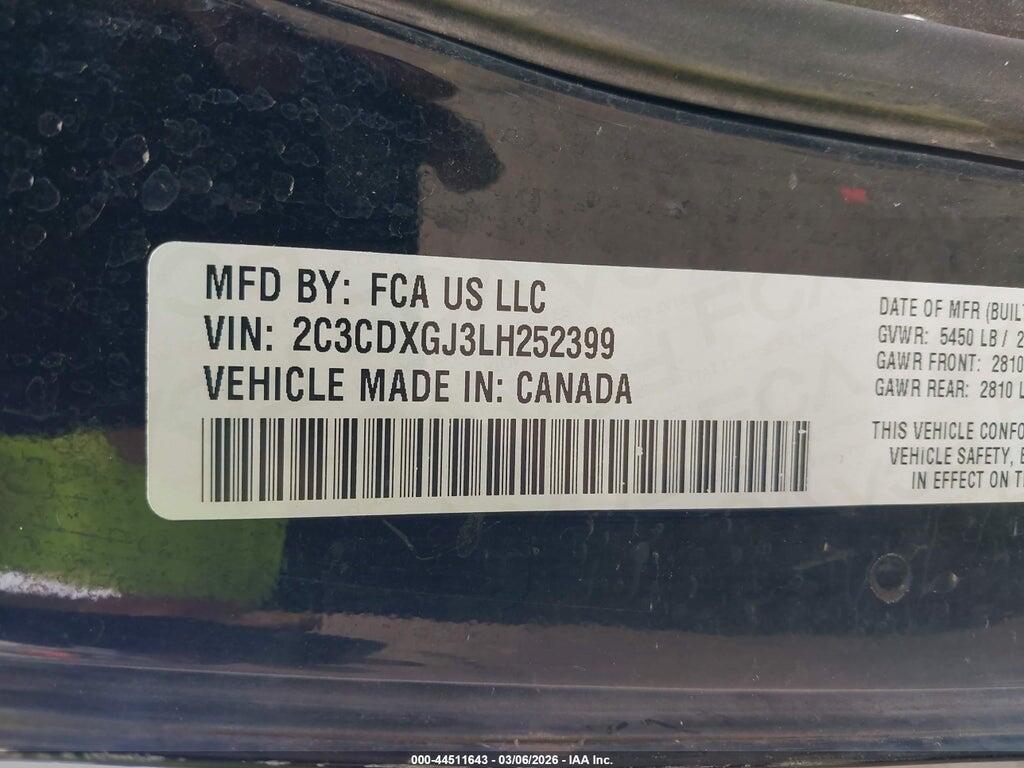 2C3CDXGJ3LH252399 2020 DODGE CHARGER photo no. 9