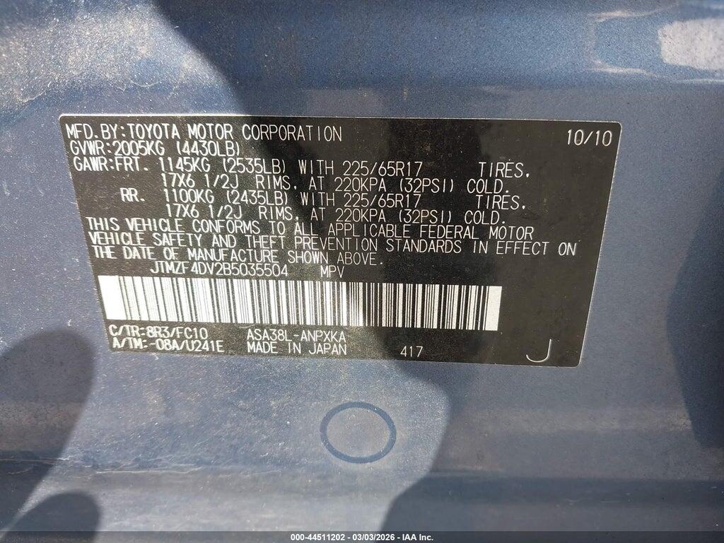 JTMZF4DV2B5035504 2011 TOYOTA RAV4 photo no. 9