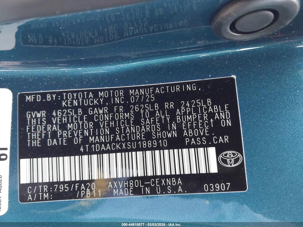 4T1DAACKXSU188910 2025 TOYOTA CAMRY photo no. 9